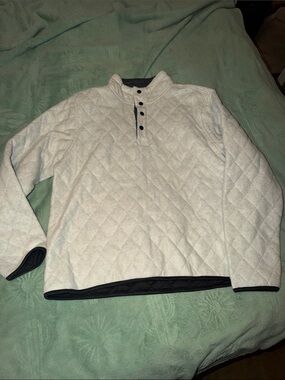Men's Quilted Pullover Sweater - Light Gray